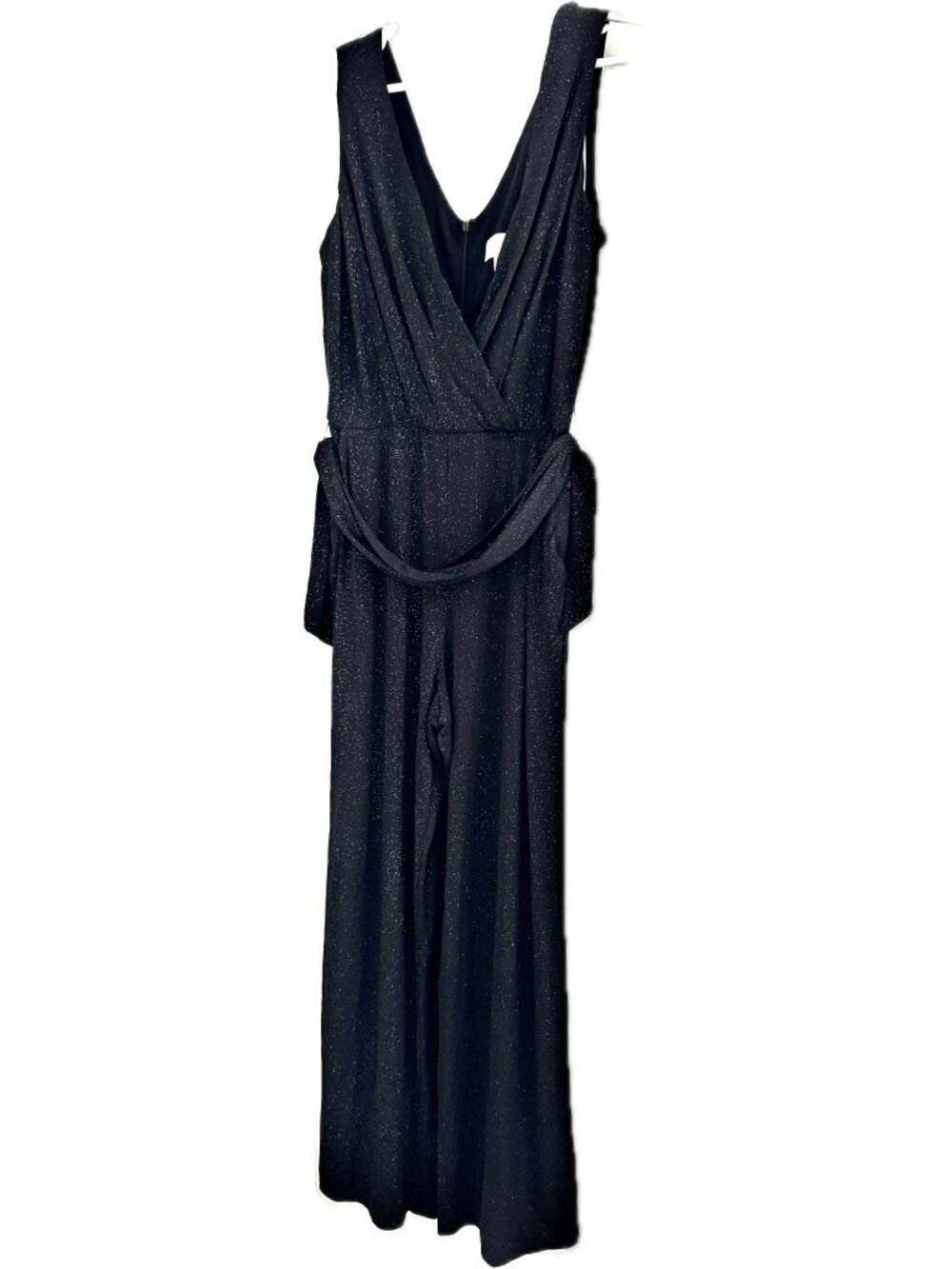 Laundry by Shelli Segal Black Sparkle Wide-Leg Jumpsuit Size 10 Evening Formal